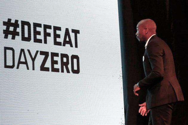 South Africa #DefeatDayZero - Maimane shames Mokoyabe for not fulfilling duties. (Photo by Adrian de Kock/Foto24/Gallo Images/Getty Images)