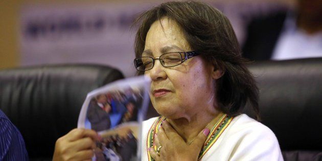 City of Cape Town mayor Patricia de Lille during a service to pray for her at World Harvest Ministries on January 14, 2018 in Langa, South Africa. De Lille received a hero's welcome as the DA federal executive met elsewhere in Cape Town to discuss her future.