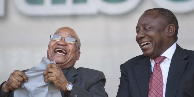 Happy days! President Jacob Zuma and Deputy President Cyril Ramaphosa in 2016.