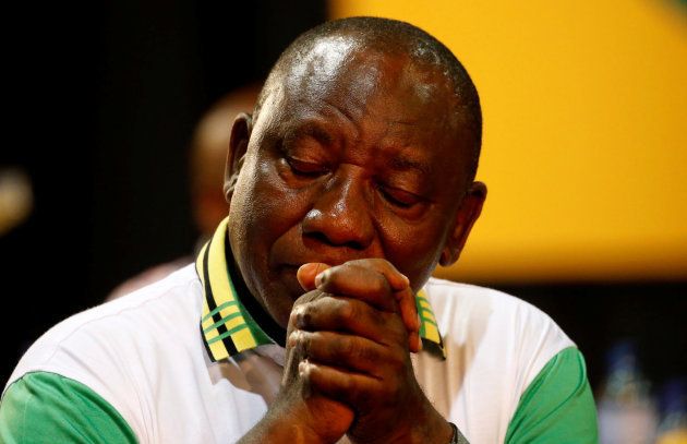 Newly elected president of the ANC Cyril Ramaphosa during the 54th National Conference of the ruling African National Congress (ANC) at the Nasrec Expo Centre in Johannesburg, South Africa December 18, 2017. REUTERS/Siphiwe Sibeko