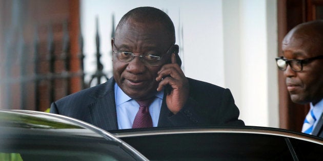 Deputy president Cyril Ramaphosa leaves Tuynhuys, the office of the residency at Parliament in Cape Town, February 7, 2018.