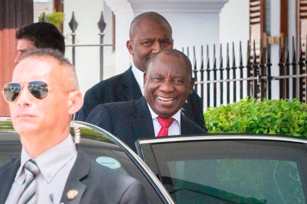 Deputy President Cyril Ramaphosa leaves Tuynhuys on February 8, 2018, in Cape Town.