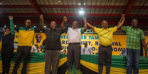 The ANC's top six leaders after they were elected at the party's national conference last year.