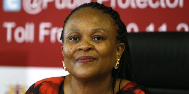 Public protector Busisiwe Mkhwebane during the release of her report on the inquiry into Nelson Mandela's funeral funds last year.