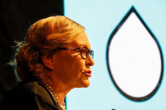 Premier Helen Zille and Democratic Alliance (DA) leader Mmusi Maimane address a crowd at the Joseph Stone Auditorium in Athlone on January 24, 2018 in Cape Town, South Africa.