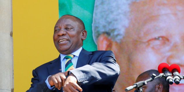South African Deputy-President Cyril Ramaphosa attends a rally to commemorate Nelson Mandela's centenary year in Cape Town, South Africa, February 11, 2018.