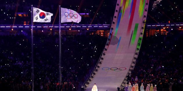 Singer Hwang Su-mi during the Opening Ceremony of the PyeongChang 2018 Winter Olympic Games at the PyeongChang Olympic Stadium in South Korea.