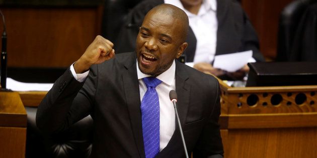 DA leader Mmusi Maimane during the motion of no confidence against President Jacob Zuma in Parliament last year.