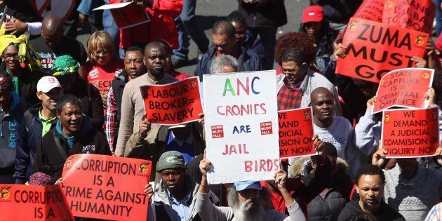 Cosatu members marching against corruption and state capture last year.