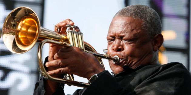 South African trumpeter and musician Hugh Masekela.