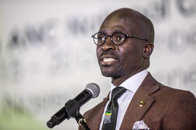 South African Finance Minister Malusi Gigaba gives a speech during the Progressive Business Forum, as part of the 54th South Africa's ruling African National Congress (ANC) National Conference.