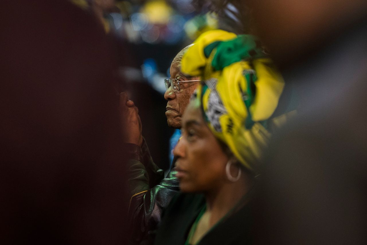 SOWETO, SOUTH AFRICA â DECEMBER 20: President Jacob Zuma during the 1st speech of Cyril Ramaphosa as the president of the ANC at 54th African National Congress (ANC) national conference at the Nasrec Expo Centre on December 20, 2017 in Soweto, South Africa. The national executive committee (NEC), consisting of 80 members was announced after Ramaphosa's speech. They play a crucial role in the partyâs decision making processes. (Photo by Gallo Images / Alet Pretorius)