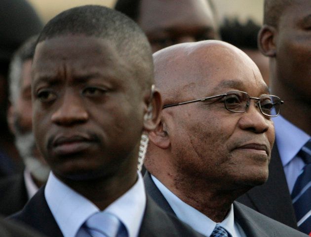 Jacob Zuma, the victim, outside the Pietermaritzburg High Court in 2008.