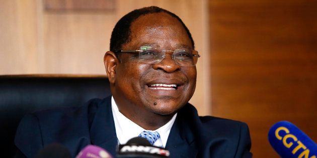 South Africa's Deputy Chief Justice Raymond Zondo, head of an investigation commission into corruption allegations at the highest levels of the state, holds a press conference on January 23, 2018 in Midrand.