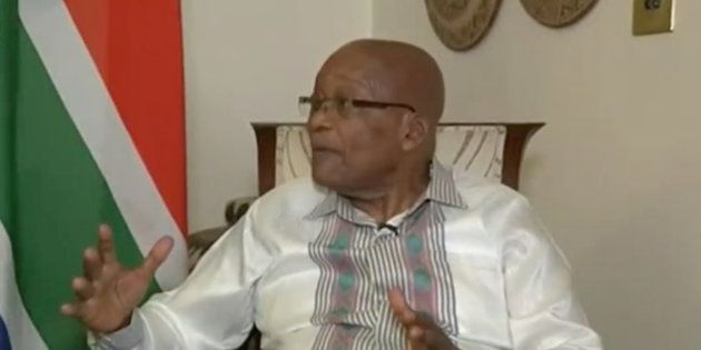 President Jacob Zuma during an interview with the SABC in Pretoria on Thursday.