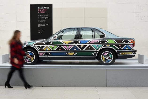 A BMW Art Car by Esther Mahlangu is seen on display as part of the exhibition "South Africa: the Art of a Nation", at the British Museum in London, Britain November 25, 2016.