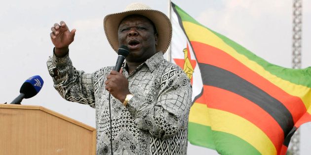 Zimbabwe's Prime Minister and Main opposition Movement For Democratic Change (MDC) leader Morgan Tsvangirai addresses party supporters at Chibuku stadium in Chitungwiza, 25km (15 miles) south of the capital Harare, November 8, 2009.