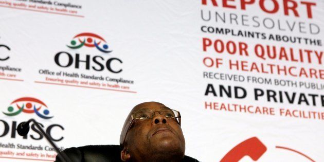 Health Minister Aaron Motsoaledi during a media briefing by the Health Ombudsman to announce the final report on the Life Esidimeni psychiatric patients (Photo by Gallo Images / Sandile Ndlovu)