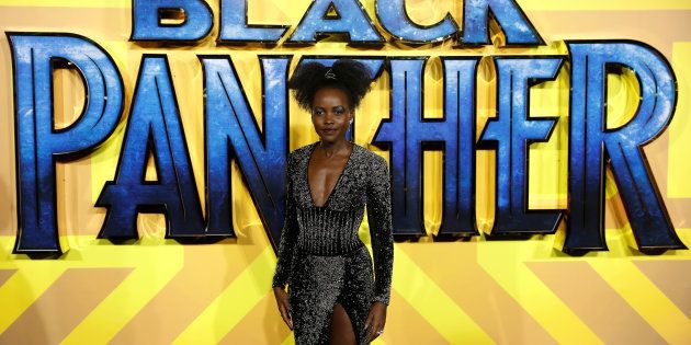 Actor Lupita Nyong'o arrives at the premiere of 'Black Panther' in London. February 8, 2018.