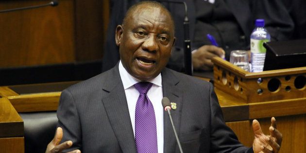 President Cyril Ramaphosa delivers his state of the nation address at Parliament in Cape Town, South Africa, February 16, 2018. REUTERS/Ruvan Boshoff/Pool