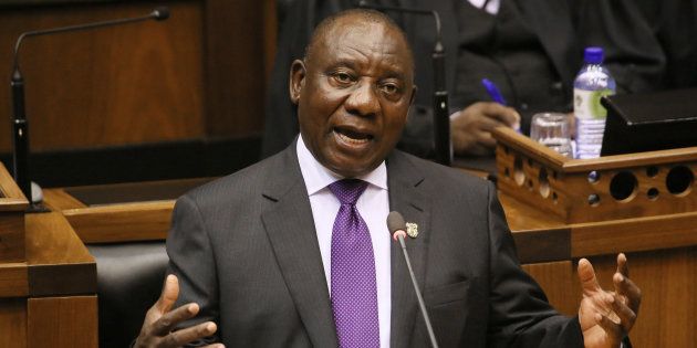 President Cyril Ramaphosa delivers his state of the nation address at Parliament in Cape Town, on February 16, 2018.
