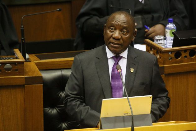 South Africa's newly-minted president Cyril Ramaphosa delivers his State of the National address at the Parliament in Cape Town, on February 16, 2018. The State of the Nation address is an annual mix of political pageantry and policy announcements, but the flagship event was postponed last week as Zuma battled to stay in office. / AFP PHOTO / POOL / Ruvan BOSHOFF (Photo credit should read RUVAN BOSHOFF/AFP/Getty Images)