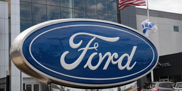 CHICAGO, IL - JUNE 20: A sign sits in front of a Ford dealership on June 20, 2017 in Chicago, Illinois. Ford announced it will move production of the Focus from their Wayne, Michigan facility to China instead of Mexico as originally planned. The new Ranger and Bronco are scheduled to be built in Wayne. (Photo by Scott Olson/Getty Images)