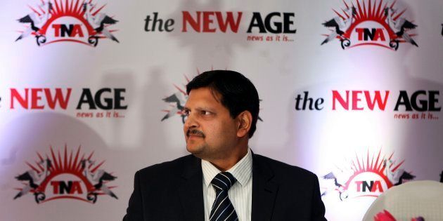 Atul Gupta at the launch of The New Age newspaper.