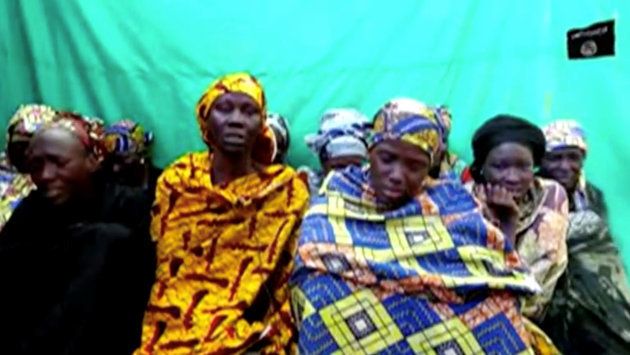 Remaining girls who were kidnapped from the northeast Nigerian town of Chibok are seen in an unknown location in Nigeria in this still image taken from an undated video obtained on January 15, 2018.