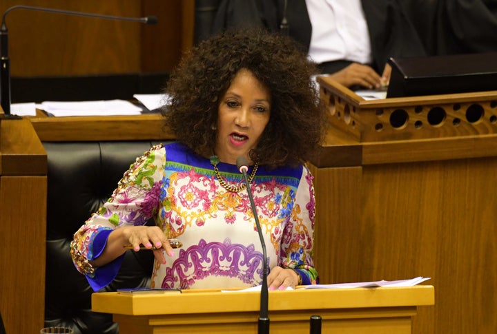 Shrill...Lindiwe Sisulu, minister of human settlements in the National Assembly on Monday.