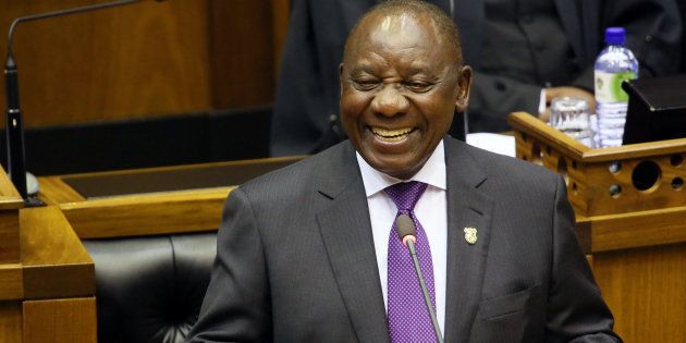 President Cyril Ramaphosa delivers his state of the nation address in Parliament. February 16, 2018.
