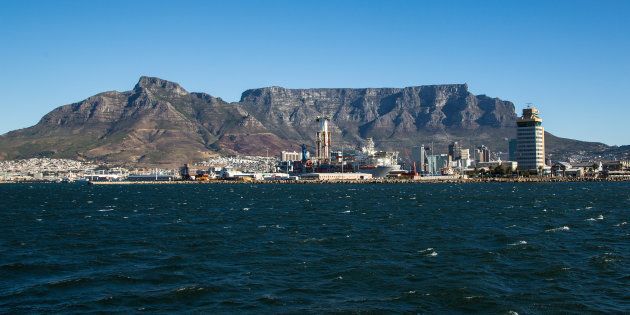 The landscape of Cape Town with a view of the Table Mountain.