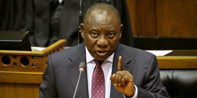 President Cyril Ramaphosa speaks in Parliament in Cape Town on Tuesday.