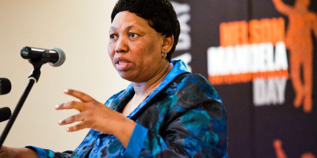 JOHANNESBURG, SOUTH AFRICA - APRIL 10: (SOUTH AFRICA OUT) Minister of Basic Education Angie Motshekga attends a press conference on April 10, 2012 in Johannesburg, South Africa. The minister was announcing plans for International Nelson Mandela Day 2012 to be held on July 18, which is the former president 's 94th birthday. This year the Department of Basic Education has launched a School Project whereby 94 of the country's poorest schools will be refurbished. (Photo by Foto24/Gallo Images/Getty Images)