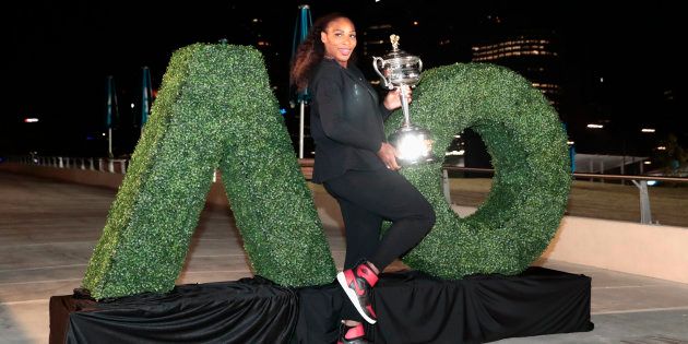 Serena Williams, after winning the women's singles title at the 2017 Australian Open – while already pregnant with her first child.