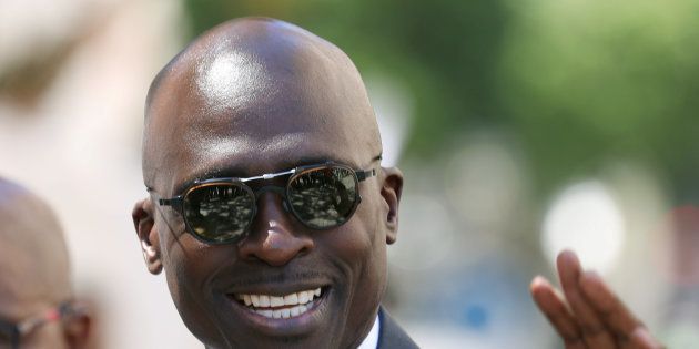 Finance Minister Malusi Gigaba arrives to deliver his budget address at Parliament in Cape Town, South Africa February 21, 2018.