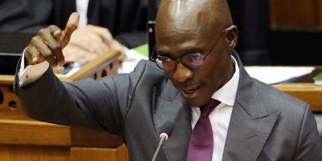 Former finance minister Malusi Gigaba delivers the Budget in Parliament. February 21, 2018.