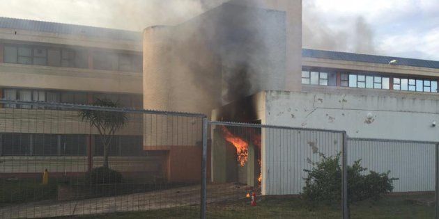 The fire at the Eastern Cape Premier's offices in Bhisho.