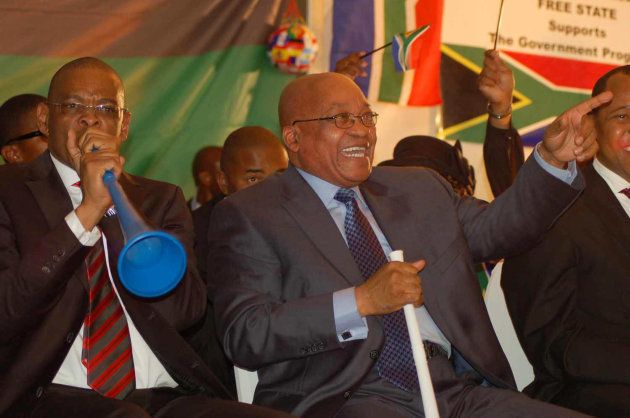 Ace Magashule and Jacob Zuma at a national day of prayer in 2010.