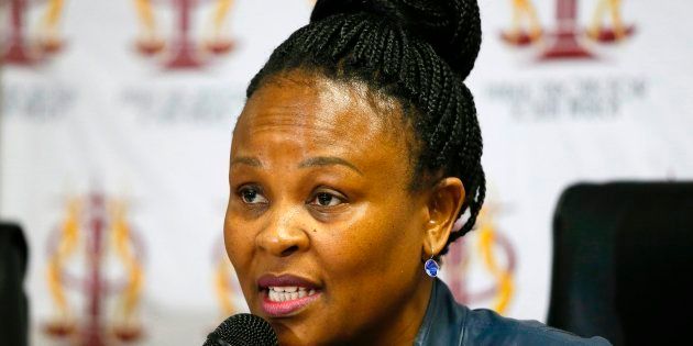 South Africa's Public Protector Busisiwe Mkhwebane speaks to journalists during a press briefing where she released reports on various investigations on June 19, 2017 in Pretoria.