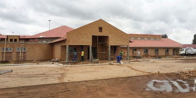 Optimum Coal Mine has failed to pay the final tranche to finish building this clinic in Hendrina, Mpumalanga, pictured here during its construction. It is now 95% complete.