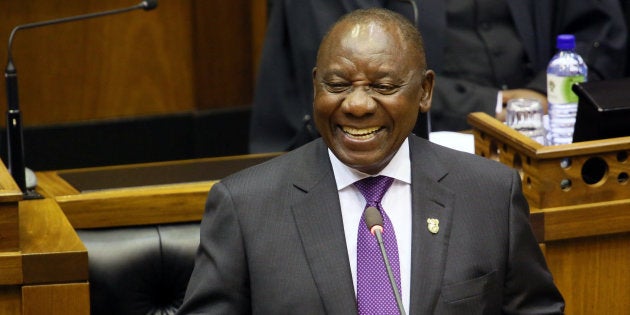 President Cyril Ramaphosa delivers his state of the nation address in Parliament on February 16, 2018.