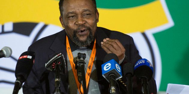 Joel Netshitenzhe addresses the media on the sidelines of the ANC policy conference on July 4 2017.