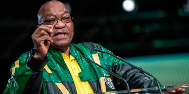 President Jacob Zuma gestures as he gives his closing remarks during the closing session of the ANC policy conference in Johannesburg on July 5 2017.
