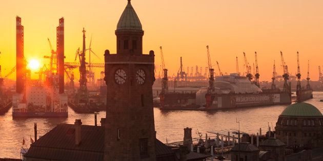 The port of Hamburg, Germany: G20 leaders meet to discuss policies to strengthen the global economic recovery.