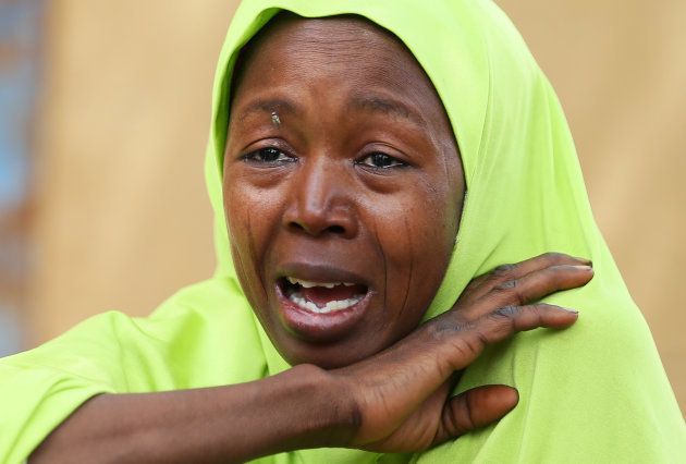 A relative of one of the missing school girls reacts in Dapchi in the northeastern state of Yobe, after an attack on the village by Boko Haram, Nigeria February 23, 2018. REUTERS/Afolabi Sotunde