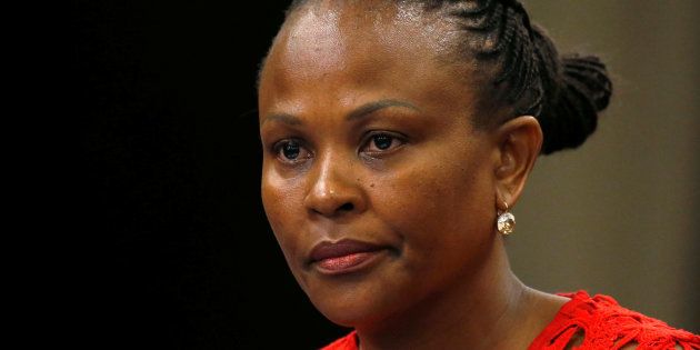 Public Protector Busisiwe Mkhwebane listens during a briefing at Parliament in Cape Town, South Africa October 19, 2016.