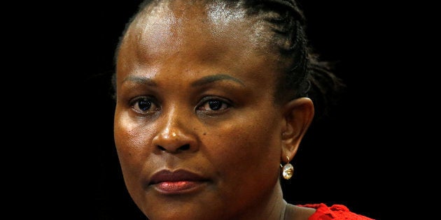 Public Protector Busisiwe Mkhwebane listens during a briefing at Parliament in Cape Town, South Africa October 19, 2016.