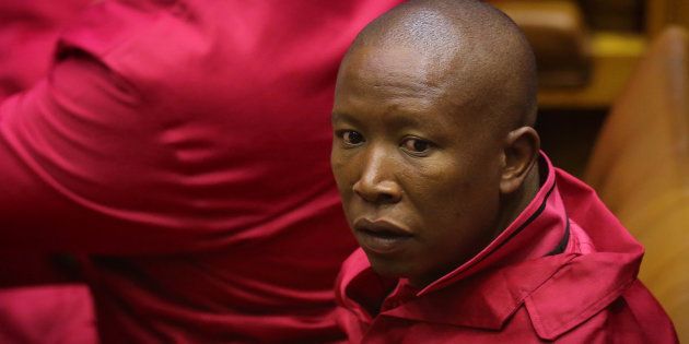 Leader of the Economic Freedom Fighters Julius Malema is pictured ahead of President Jacob Zuma's State of the Nation Address (SONA) to a joint sitting of the National Assembly and the National Council of Provinces in Cape Town, South Africa February 9, 2017.