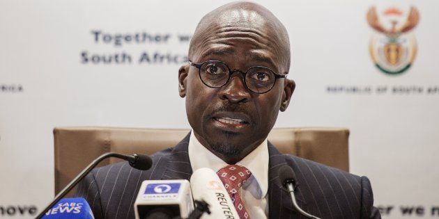South African newly appointed Finance Minister Malusi Gigaba briefs the Press at the South African government Communication's office on April 1, 2017, in Pretoria, South Africa.